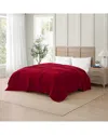 Tommy Hilfiger Th Solid Plush Blanket In Red