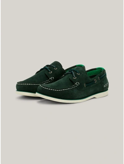 Tommy Hilfiger Th Suede Boat Shoe In Hunter