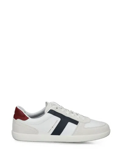 Tommy Hilfiger Tribeca Real Premium Leather Sneakers In White