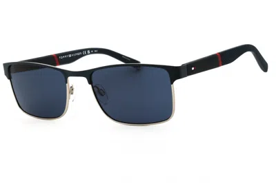 Tommy Hilfiger Th2040s Rectangular Metal Sunglasses In Blue