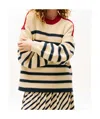 Tommy Hilfiger Sofia For Tommy Colorblock Stripe Sweater In Nude