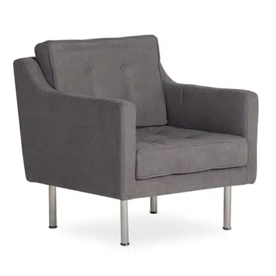 Tommy Hilfiger The Sylvia Chair In Luxe Gray Upholstery With Sleek Polished Chrome Legs