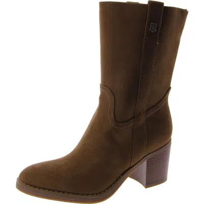 Tommy Hilfiger Theal 2 Womens Faux Leather Casual Mid-calf Boots In Grey