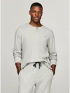 Tommy Hilfiger Thermal Henley In Grey Heather