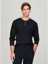 Tommy Hilfiger Thermal Henley In Navy