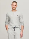 Tommy Hilfiger Thermal Sleep Henley In Grey Heather