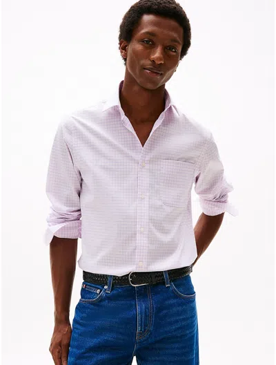 Tommy Hilfiger Thflex Regular Fit Check Dress Shirt In Pink