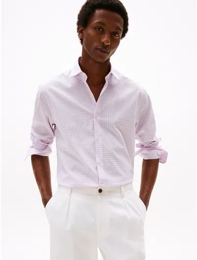 Tommy Hilfiger Thflex Slim Fit Check Dress Shirt In Pink