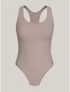 Tommy Hilfiger Thflex Tank Bodysuit In Balanced Beige