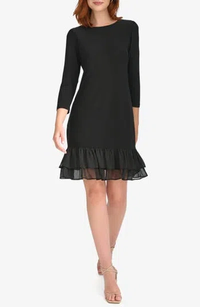 Tommy Hilfiger Three Quarter Sleeve Dress In Black