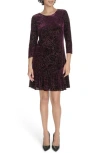 Tommy Hilfiger Three Quarter Sleeve Minidress In Burgundy