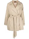 Tommy Hilfiger Tie-fastening Puffer Jacket In Brown