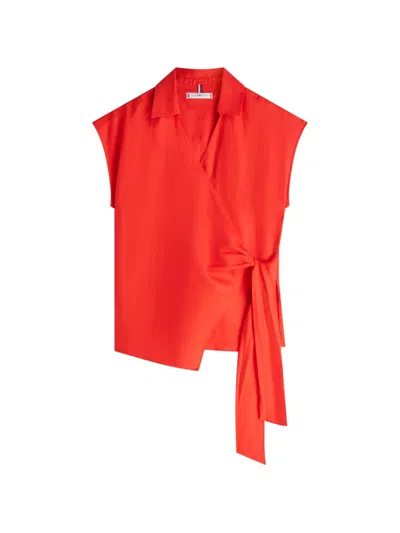 Tommy Hilfiger Tie-fastening Blouse In Red