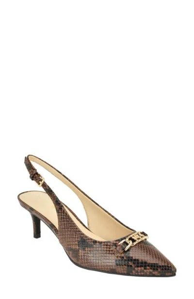 Tommy Hilfiger Tienna Slingback Pointed Toe Pump In Brown