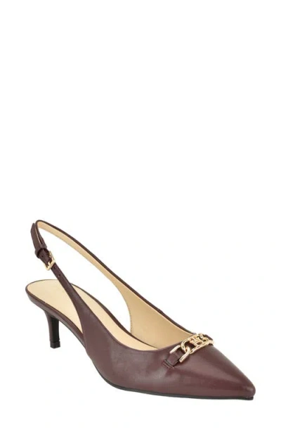 Tommy Hilfiger Tienna Slingback Pointed Toe Pump In Brown