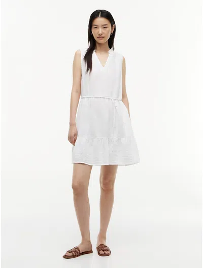 Tommy Hilfiger Tiered Cotton Gauze Mini Dress In White