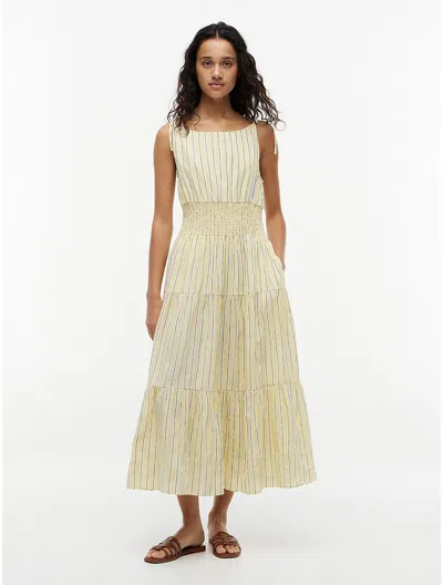 Tommy Hilfiger Tiered Seersucker Midi Dress In Neutral