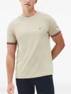 Tommy Hilfiger Global Stripe Cuffs T Shirt Beige In Nude