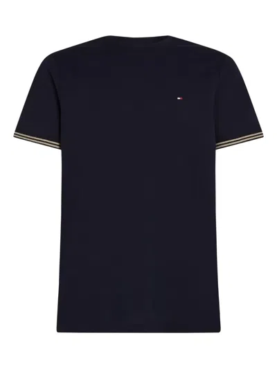 Tommy Hilfiger Tipped-sleeve T-shirt In Blue