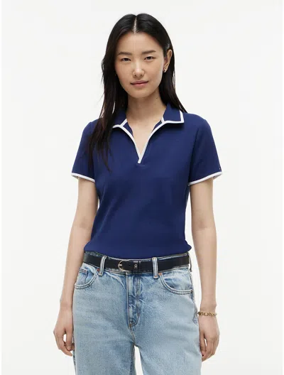 Tommy Hilfiger Tipped Split Placket Stretch Polo In Multi