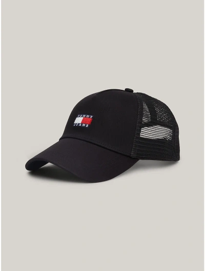 Tommy Hilfiger Tj Badge Trucker Hat In Black