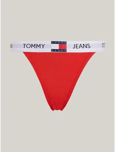 Tommy Hilfiger Tj Logo Waistband Lace Bikini Brief In Hot Heat