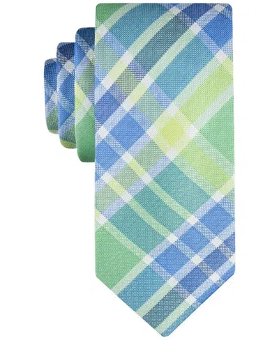 Tommy Hilfiger Tl21100010 Necktie Men's Green Blue Festive Plaid Tie Mxx114