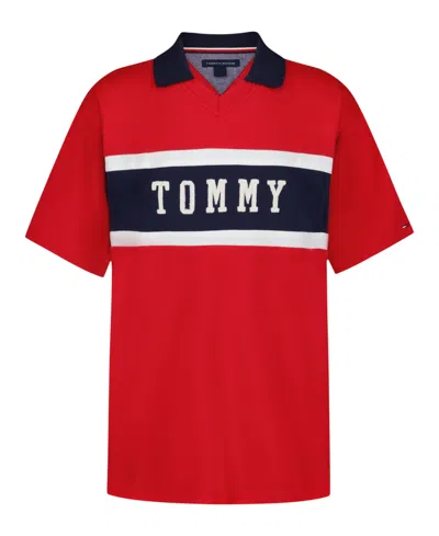 Tommy Hilfiger Kids' Toddler And Little Boys 2t-7 Chest Stripe Shirt In Red