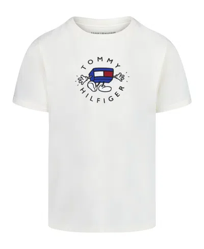 Tommy Hilfiger Kids' Toddler And Little Boys 2t-7 Crewneck T-shirt In White
