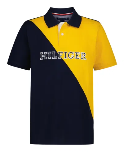 TOMMY HILFIGER TODDLER AND LITTLE BOYS DIAGONAL COLOR BLOCK POLO SHIRT