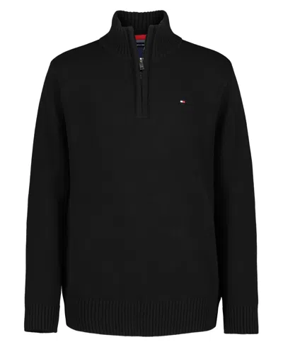 TOMMY HILFIGER TODDLER AND LITTLE BOYS SOLID 1/4 ZIP SWEATER