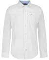 Tommy Hilfiger Big Boys Textured Long Sleeve Shirt In Ecru
