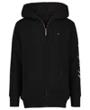 Tommy Hilfiger Toddler And Little Boys Tommy Script Zip Front Sherpa Hoodie In Black