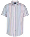Tommy Hilfiger Toddler And Little Boys Tommy Variegated Stripe Shirt In Fresh White