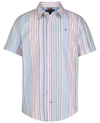 Tommy Hilfiger Kids' Toddler And Little Boys Tommy Variegated Stripe Shirt In Fresh White