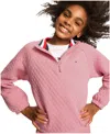 Tommy Hilfiger Toddler And Little Girls Box Quilt Quarter Zip Sweatshirt In Pale Primrose
