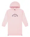 Tommy Hilfiger Toddler And Little Girls Hooded Sweatshirt Dress In Dark Pink