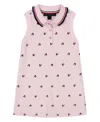 Tommy Hilfiger Kids' Heart Logo Piqué Polo Dress In Blushing Bride Print
