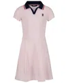 Tommy Hilfiger Big Girls Johnny Collar Solid Polo Dress In Pink
