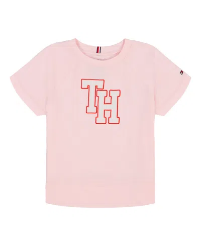 Tommy Hilfiger Kids' Toddler And Little Girls Separates Applique Boxy Short Sleeve T-shirt In Pink