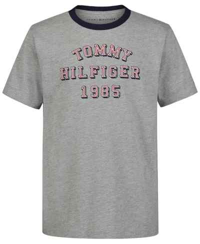 Tommy Hilfiger Kids' Toddler Boys 1985 Logo Graphic Ringer T-shirt In Grey Heath