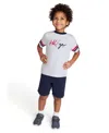 Tommy Hilfiger Toddler Boys 2-piece Signature Crewneck T-shirt And Twill Shorts Set
