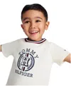 Tommy Hilfiger Toddler Boys 2-piece Signature Raglan T-shirt And French Terry Shorts Set In White