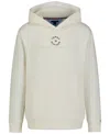 Tommy Hilfiger Toddler Boys Elevated Logo Embroidered Fleece Hoodie In Ecru