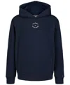 Tommy Hilfiger Little Boys Elevated Logo Embroidered Fleece Hoodie In Navy Blaze