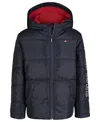 Tommy Hilfiger Toddler Boys Hilfiger Sleeve Graphic Puffer Jacket In Navy Blazer