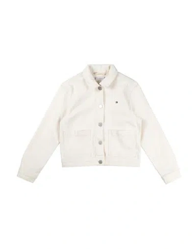 Tommy Hilfiger Babies'  Toddler Girl Denim Outerwear Ivory Size 6 Cotton, Elastane In White