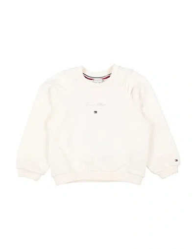 Tommy Hilfiger Babies'  Toddler Girl Sweatshirt Cream Size 7 Cotton, Polyester In White