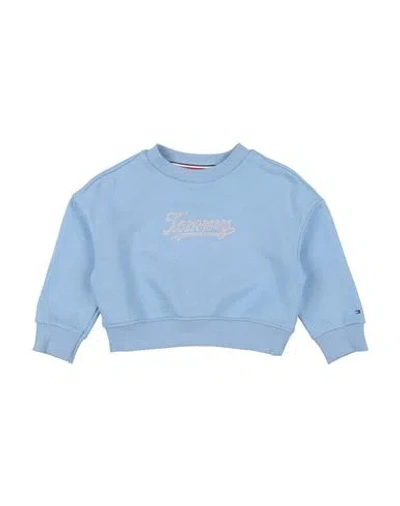 Tommy Hilfiger Babies'  Toddler Girl Sweatshirt Sky Blue Size 7 Cotton, Polyester