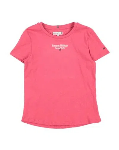 Tommy Hilfiger Babies'  Toddler Girl T-shirt Magenta Size 7 Cotton In Pink